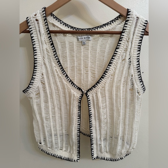 Anthro Moon River White Knit Maxi Skirt Set - Picture 4 of 12